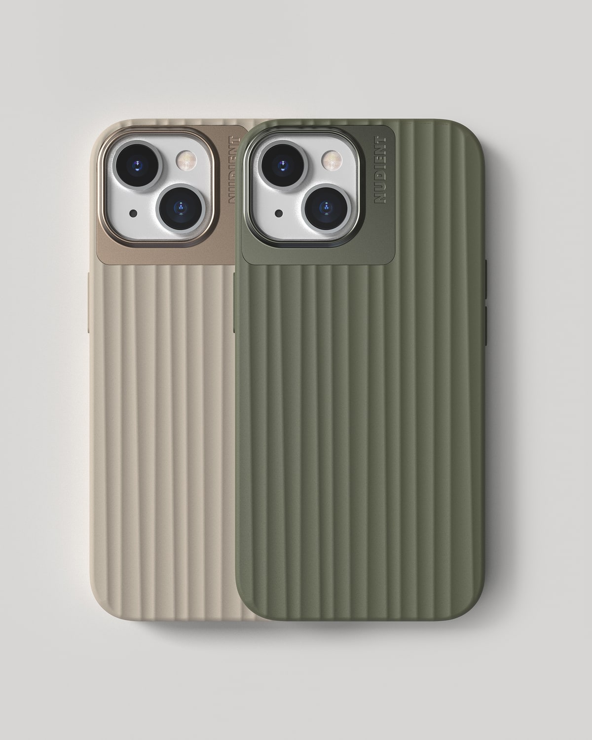 Bold Case - iPhone 15 - Linen Beige & Olive Green NUDIENT Bold Case - iPhone 15 - Linen Beige & Olive Green NUDIENT